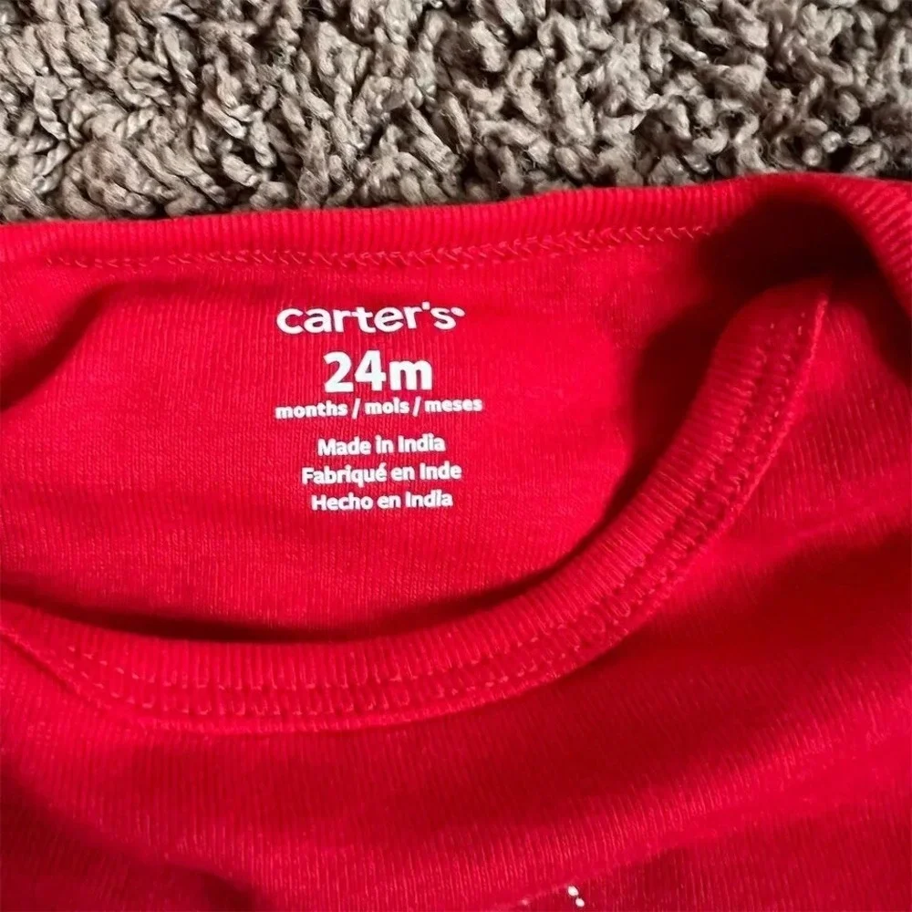 Carter's Unisex Red Pajama Set My First Christmas Size 24 Months NWT‎